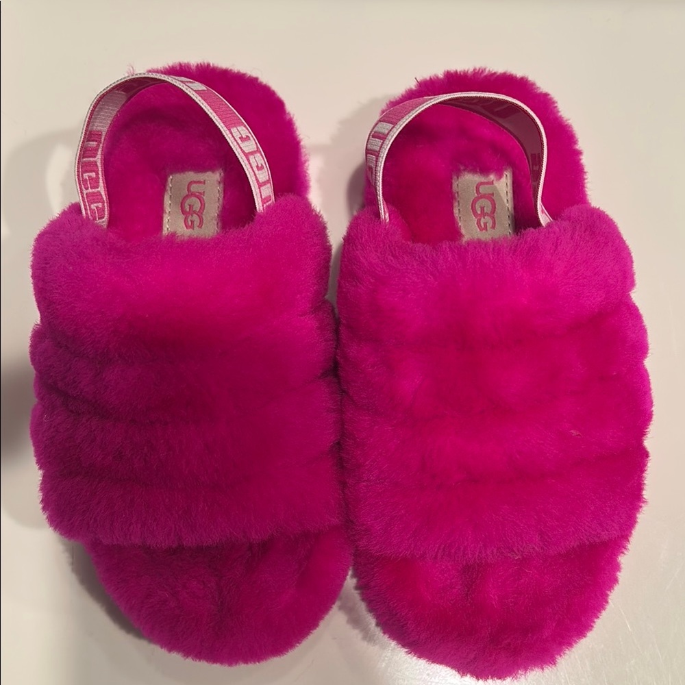 UGG Kids Fluff Yeah Pink Slippers